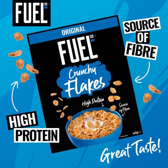 FUEL10K Original Crunchy Flakes High Protein Breakfast Cereal 440g - gallery image 2