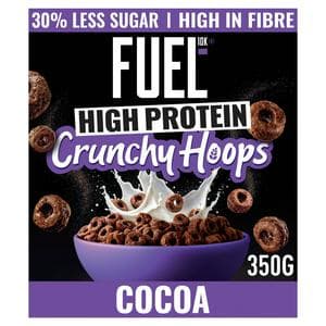 FUEL10K Chocolate Multigrain Hoops High Protein Breakfast Cereal 350g