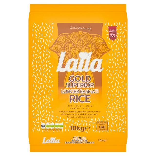 Laila 10kg Gold Superior Longer Basmati Rice - gallery image 1