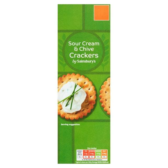Sainsbury's Sour Cream & Chive Crackers 185g - gallery image 1