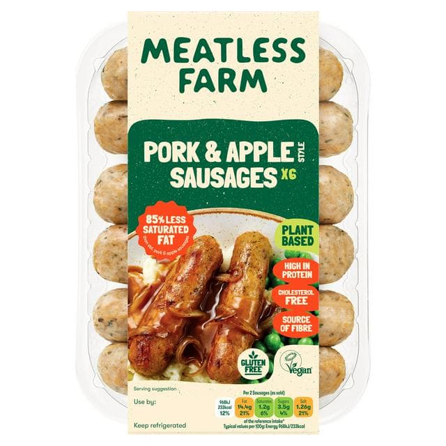 Meatless Farm Pork & Apple Style Sausages 300g - gallery image 1