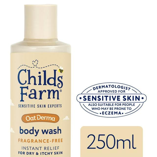 Childs Farm 250ml Oat Derma Fragrance Free for Babies, Kids & Sensitive Skin Body Wash - gallery image 1