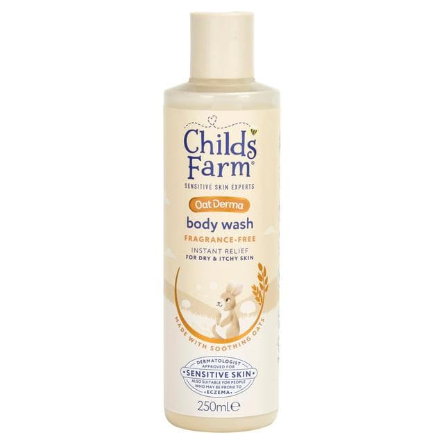 Childs Farm 250ml Oat Derma Fragrance Free for Babies, Kids & Sensitive Skin Body Wash - gallery image 1