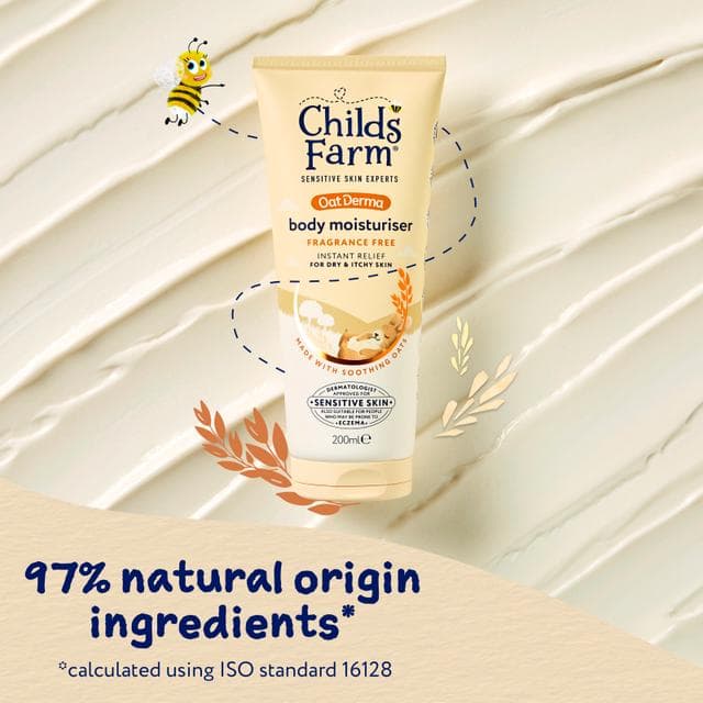 Childs Farm 200ml Oat Derma Fragrance Free for Babies, Kids & Sensitive Skin Body Moisturiser - gallery image 3