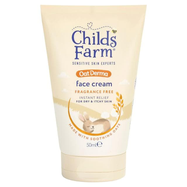 Childs Farm Oat Derma Face Cream Fragrance Free Sensitive Skin Baby Kids Moisturiser 50ml - gallery image 1