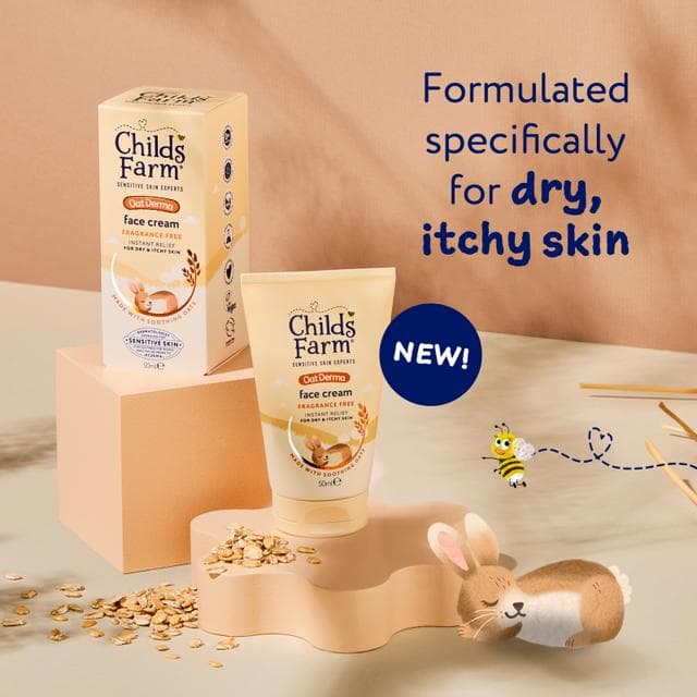 Childs Farm 50ml Oat Derma Fragrance Free for Babies, Kids & Sensitive Skin Face Cream - gallery image 2