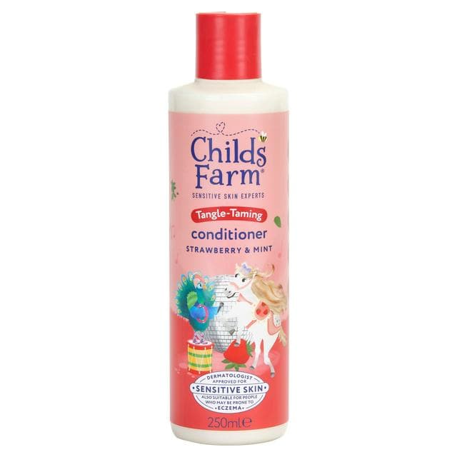 Childs Farm 250ml Tangle Taming Tear Free Formula Strawberry & Mint Conditioner - gallery image 1