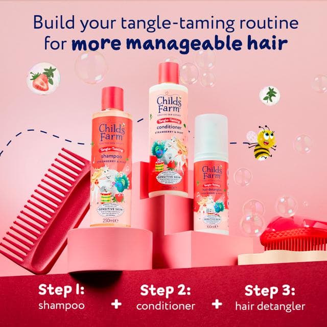 Childs Farm 250ml Tangle Taming Tear Free Formula Strawberry & Mint Conditioner - gallery image 4