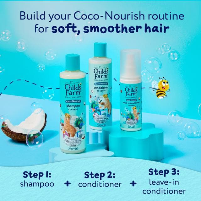 Childs Farm 250ml Coco Nourish Tear Free Formula for Dry Curly Hair Coconut Shampoo - gallery image 4