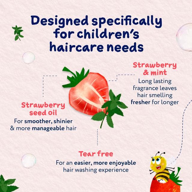 Childs Farm 250ml Tear Free Formula Tangle Taming Strawberry & Mint Shampoo - gallery image 5