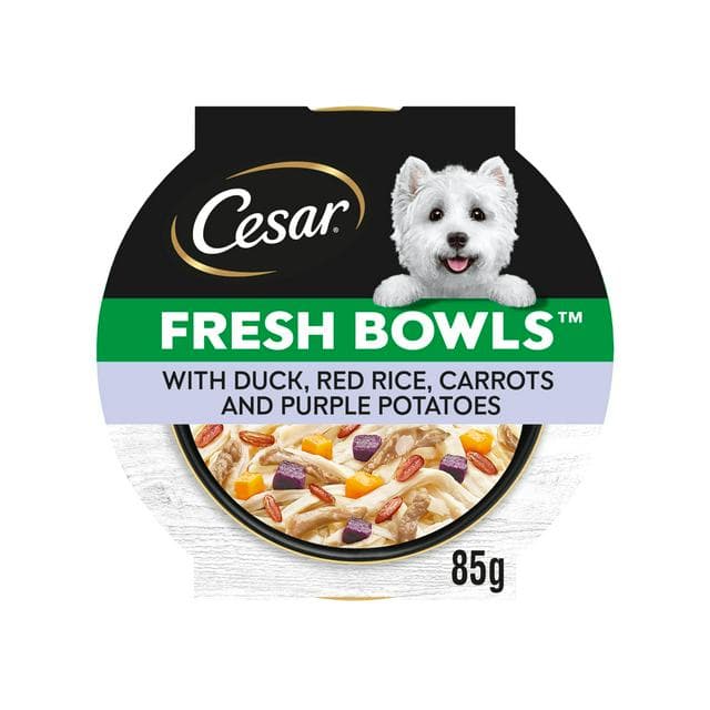 Cesar Fresh Bowl Adult Wet Dog Food with Duck, Red Rice, Carrots, Potato in Gravy 85g - gallery image 1