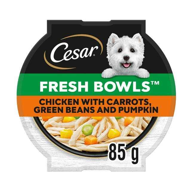 Cesar Fresh Bowl Adult Wet Dog Food with Chicken, Carrots, Beans, Pumpkin in Gravy 85g - gallery image 1