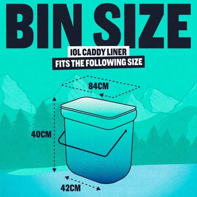 Beast Bin Bags Super Strong Compostable Drawstring Caddy Liners x16 10L - gallery image 3
