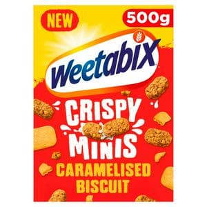 Weetabix 500g Crispy Minis Caramelised Biscuit Breakfast Cereal