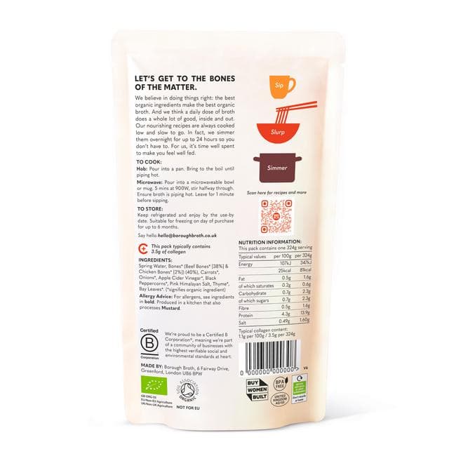 Borough Broth Grass Fed Organic Beef Bone Broth 324g - gallery image 4