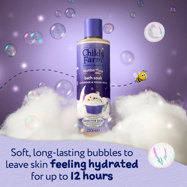 Childs Farm 250ml Slumber Time Sleep Lavender & Moon Milk for Babies, Kids & Sensitive Skin Bath Soak - gallery image 3