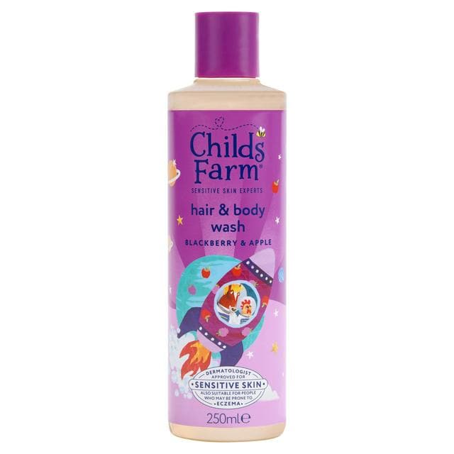 Childs Farm 250ml Gentle Tear Free Formula for Babies, Kids & Sensitive Skin Blackberry & Apple Hair & Body Wash - gallery image 1