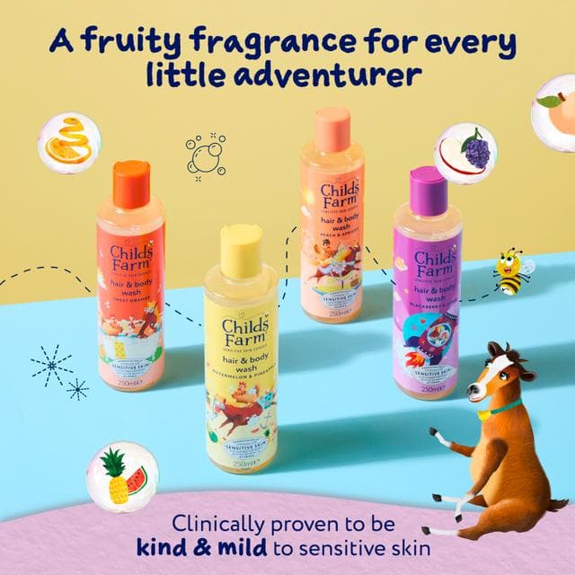 Childs Farm 250ml Gentle Tear Free Formula for Babies, Kids & Sensitive Skin Blackberry & Apple Hair & Body Wash - gallery image 4
