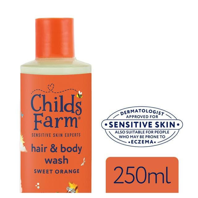 Childs Farm 250ml Gentle Tear-Free Formula for Babies, Kids & Sensitive Skin Sweet Orange Hair & Body Wash - gallery image 1