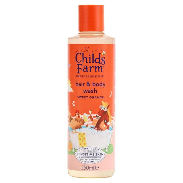 Childs Farm 250ml Gentle Tear-Free Formula for Babies, Kids & Sensitive Skin Sweet Orange Hair & Body Wash - gallery image 1