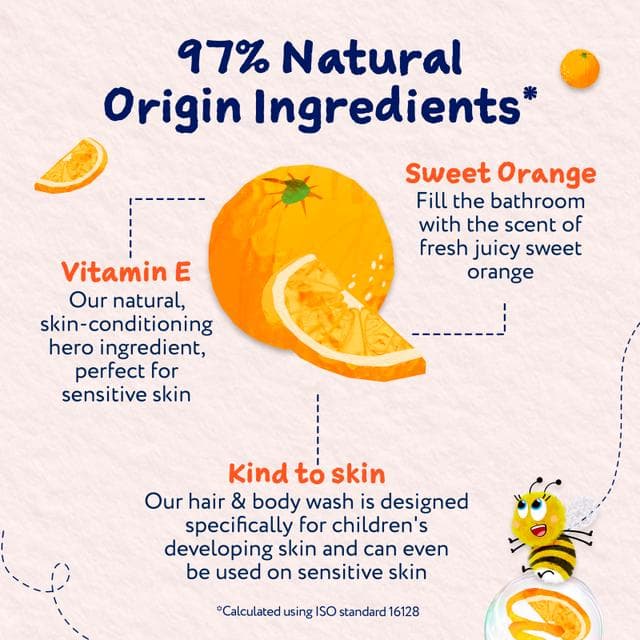 Childs Farm 250ml Gentle Tear-Free Formula for Babies, Kids & Sensitive Skin Sweet Orange Hair & Body Wash - gallery image 6