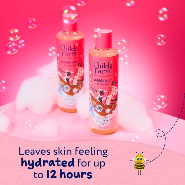 Childs Farm 250ml Gentle Formula for Babies, Kids & Sensitive Skin Raspberry Bubble Bath - gallery image 3