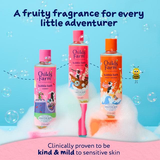 Childs Farm 250ml Gentle Formula for Babies, Kids & Sensitive Skin Raspberry Bubble Bath - gallery image 4