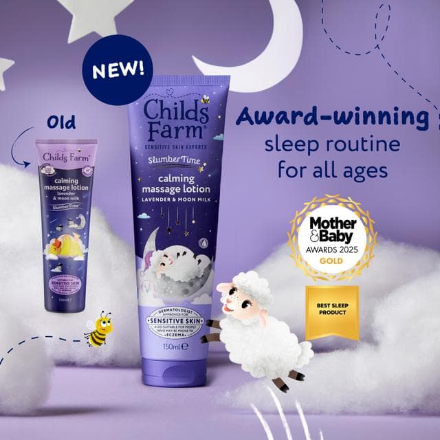 Childs Farm 150ml Slumber Time Sleep Calming Massage Lotion Lavender & Moon Milk Gentle Moisturiser for Babies - gallery image 2