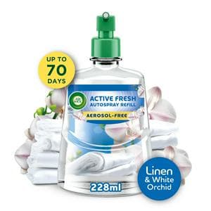 Air Wick Active Fresh Refill, Fresh Linen & White Orchid Air Freshener 228ml