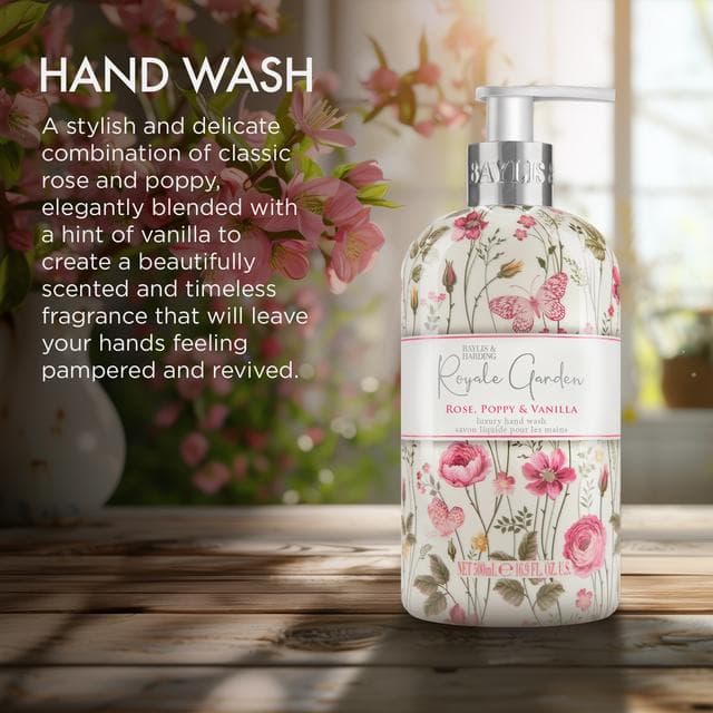 Baylis & Harding Royale Garden Rose, Poppy & Vanilla Luxury Hand Wash, Limited Edition 500ml - gallery image 3