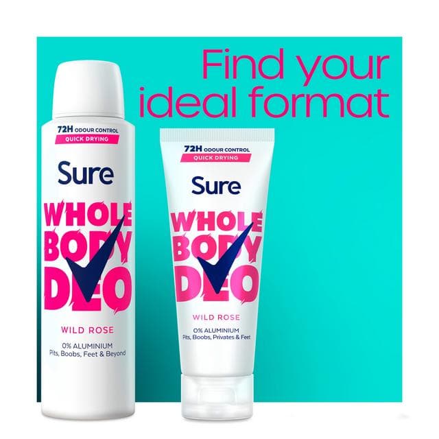 Sure Women Wild Rose Whole Body Deodorant Spray 72h Odour Control 150ml - gallery image 6