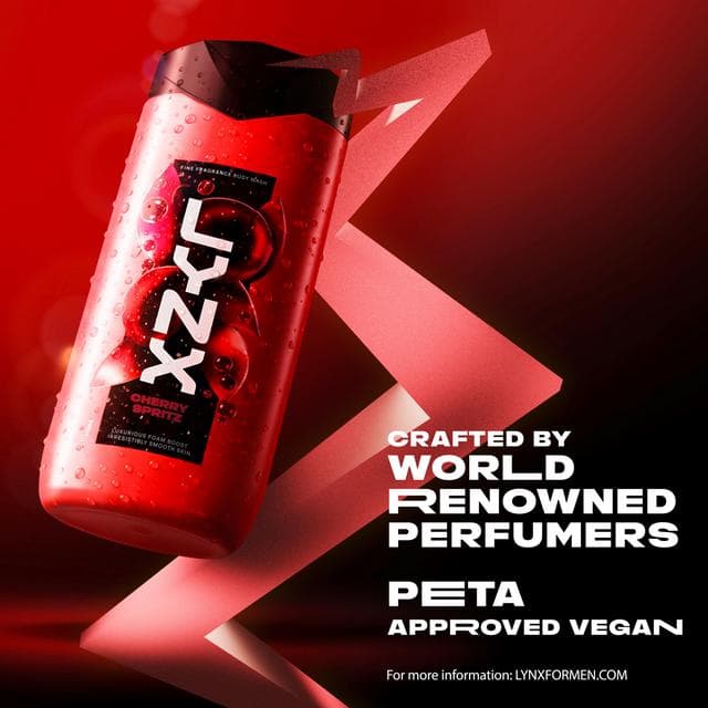 Lynx Cherry Spritz Fine Fragrance Shower Gel Body Wash for Men 400ml - gallery image 5