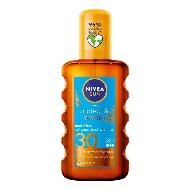 Nivea Sun Protect & Bronze Oil Sunscreen Spray SPF 30 200ml - gallery image 1