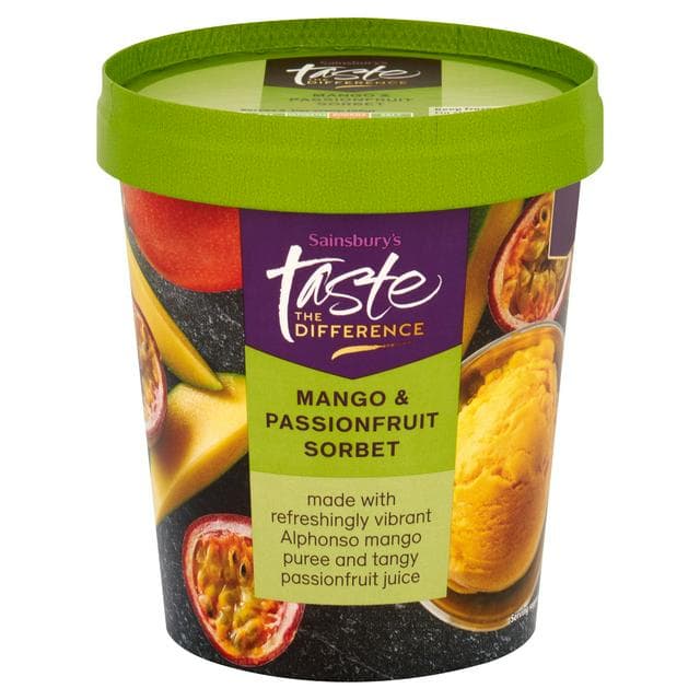 Sainsbury's Mango & Passionfruit Sorbet, Taste the Difference 500ml - gallery image 1