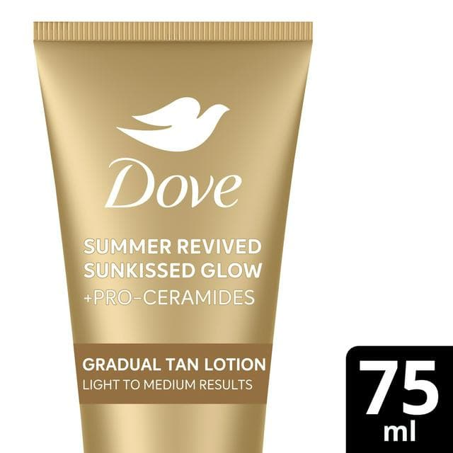 Dove Summer Revived Self Tan Lotion for Face & Body Light to Medium Travel Size 75ml - gallery image 1