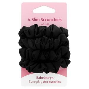 Sainsbury's Soft Slim Scrunchie x4