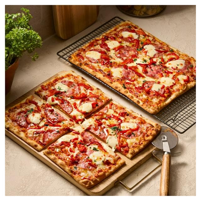Sainsbury's 2 Napoli Salami Mozzarella & Hot Honey Thin & Crispy Pizza, Taste the Difference 1.1kg - gallery image 1