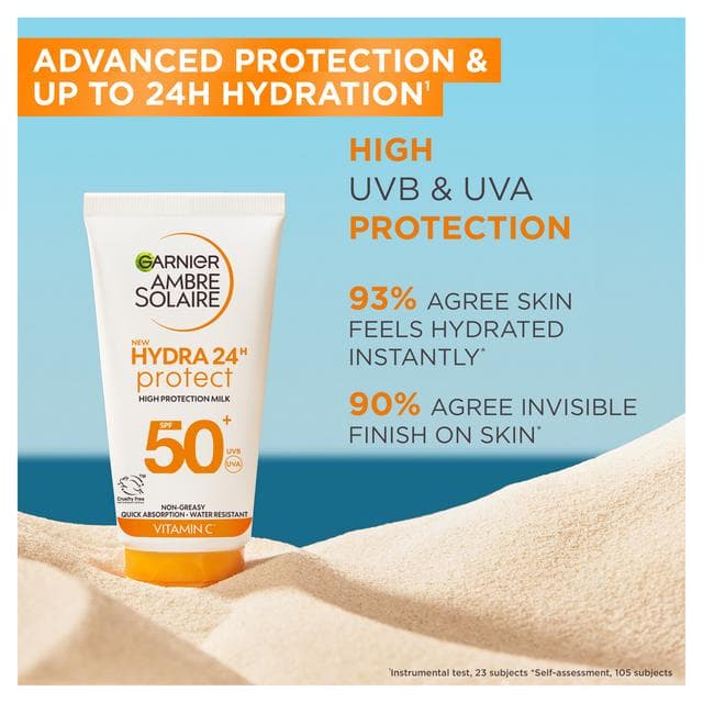 Garnier Ambre Solaire 50ml SPF 50 Hydra Sun Cream Lotion - gallery image 2