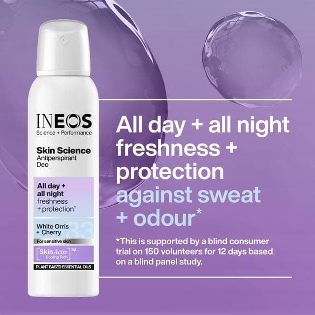 Ineos Skin Science White Orris + Cherry Antiperspirant Deo Spray 200ml - gallery image 4