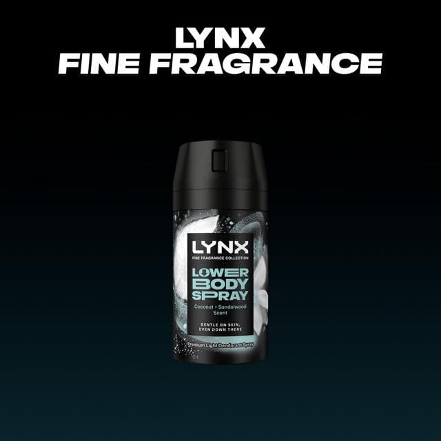 Lynx Coconut + Sandalwood 72hr Lower Body Spray Fine Fragrance Deodorant for Men 100ml - gallery image 2
