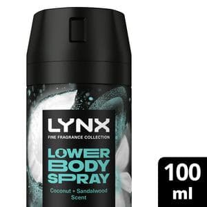 Lynx Coconut + Sandalwood 72hr Lower Body Spray Fine Fragrance Deodorant for Men 100ml