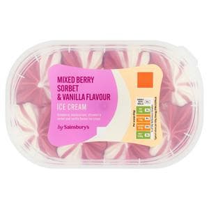 Sainsbury's Mixed Berry Sorbet & Vanilla Flavour Ice Cream 900ml
