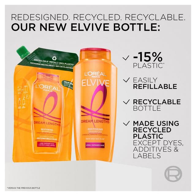 L'Oréal Paris Elvive Dream Lengths Restoring Shampoo for Long Hair 400ml - gallery image 3