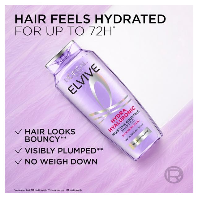 L'Oréal Paris Elvive Hydra Hyaluronic Moisture Boosting Shampoo for Dry & Dehydrated Hair 250ml - gallery image 2