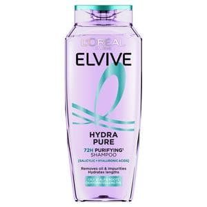 L'Oréal Paris Elvive Hydra Pure 72H Purifying Hair Shampoo for Oily Scalp & Dehydrated Lengths 400ml