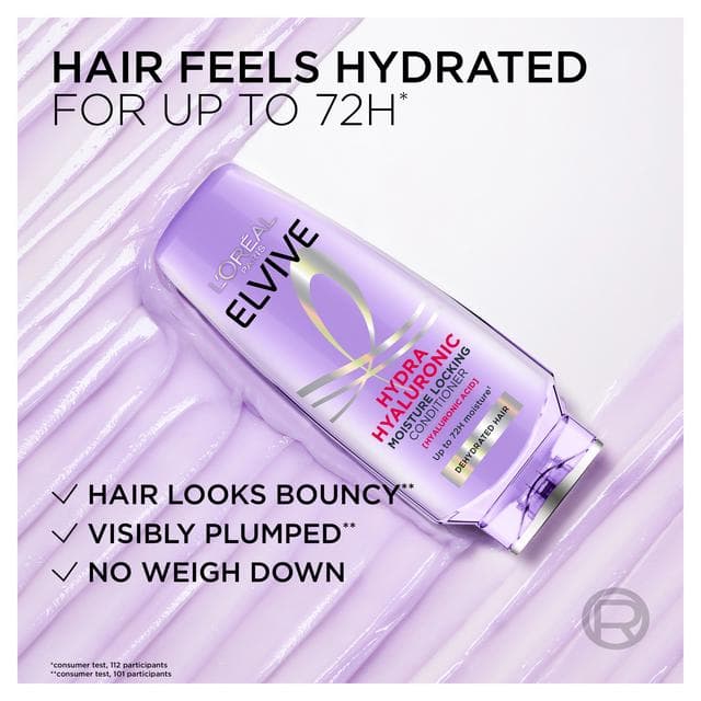 L'Oréal Paris Elvive Hydra Hyaluronic Moisture Locking Conditioner for Dry & Dehydrated Hair 200ml - gallery image 2