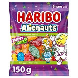 Haribo Alienauts Sweet & Sour Fruit Flavour Jelly Sweets Sharing Bag 150g