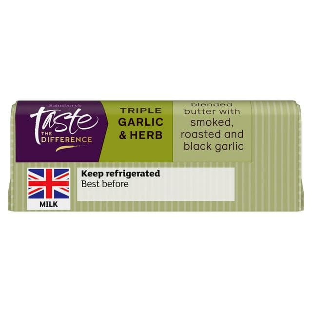 Sainsbury's Triple Garlic & Herb Butter, Taste the Difference 90g - gallery image 1