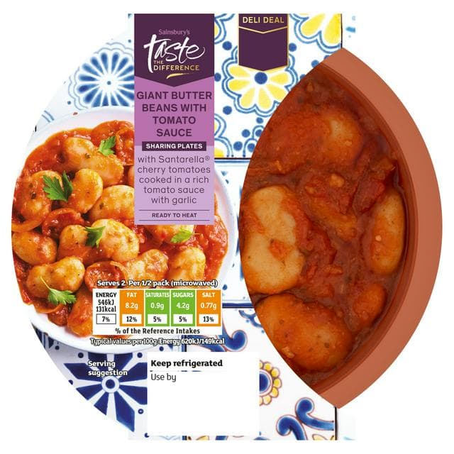 Sainsbury's Giant Butter Beans with Tomato Sauce, Taste the Difference 180g - gallery image 1
