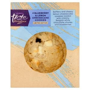 Sainsbury's 4 x Blueberry & Lemon Cheesecake Cookies, Limited Edition, Taste the Difference